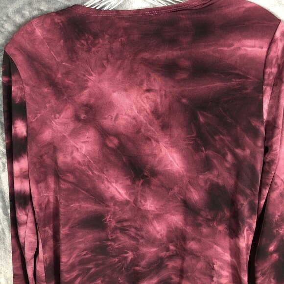 Kim Rogers Top Women’s Petite Small  Burgundy Sequined Shirt - Picture 15 of 16